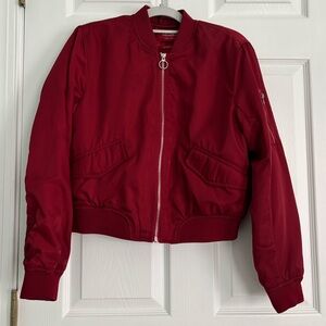 Pull & Bear Red Bomber Jacket